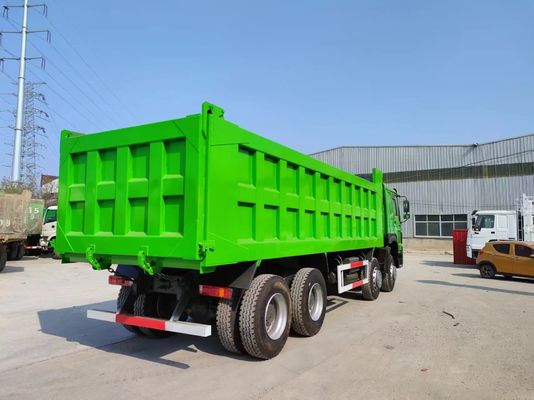 Зеленый цвет Sinotruk HOWO 8*4 Дамп-грузовик Подержанный грузовик с сертифицированной DOT шиной 12.00r20