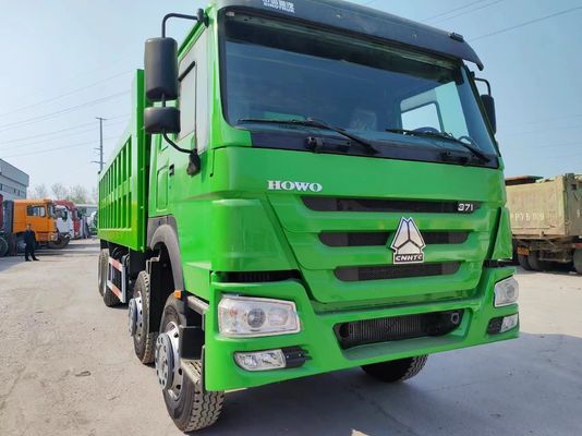 Зеленый цвет Sinotruk HOWO 8*4 Дамп-грузовик Подержанный грузовик с сертифицированной DOT шиной 12.00r20