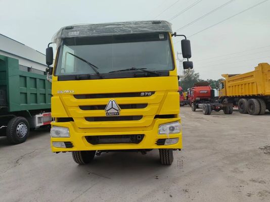 Тип ручной трансмиссии Sinotruk HOWO Дампер-грузовик 10 колес Желтый цвет Накидывающий грузовик