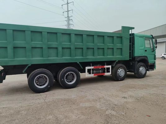 12 шины Sinotruk HOWO 8*4 Дамп-грузовик Подержанный грузовик Зеленый с ручной коробкой передач