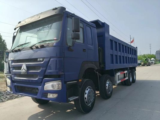 Использованный грузовик HOWO 8X4 темно-синий Euro3 для тяжелого грузоперевоза в городском строительстве