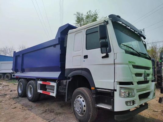 Sinotruck HOWO 6*4 Дамп-Трамп Подержанный грузовик 10 шины Белый и синий U-тип для грузов